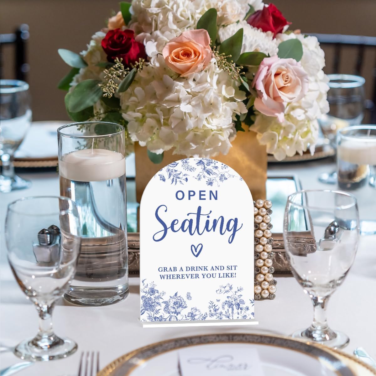 Acrylic Wedding Signs, Dusty Blue Wedding Decor, Blue Weddings Decor, Open Seating Signs for
