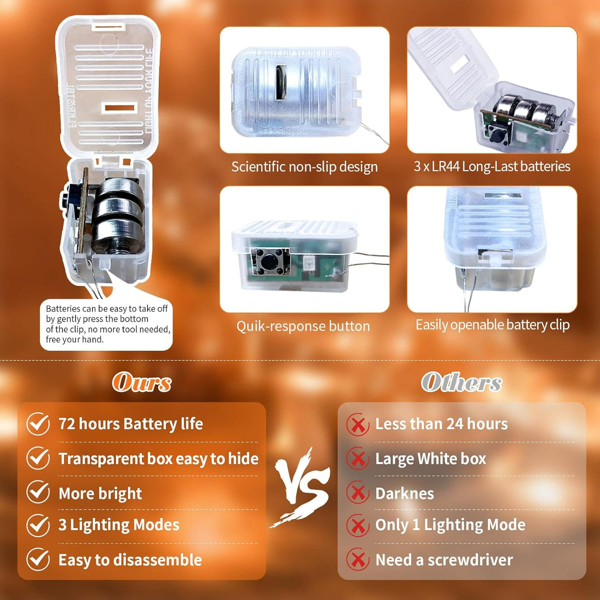 ZGWJ 8 Pack Halloween Fairy Lights Battery Operated, 7ft 20 Mini LED Halloween Fairy String Lights