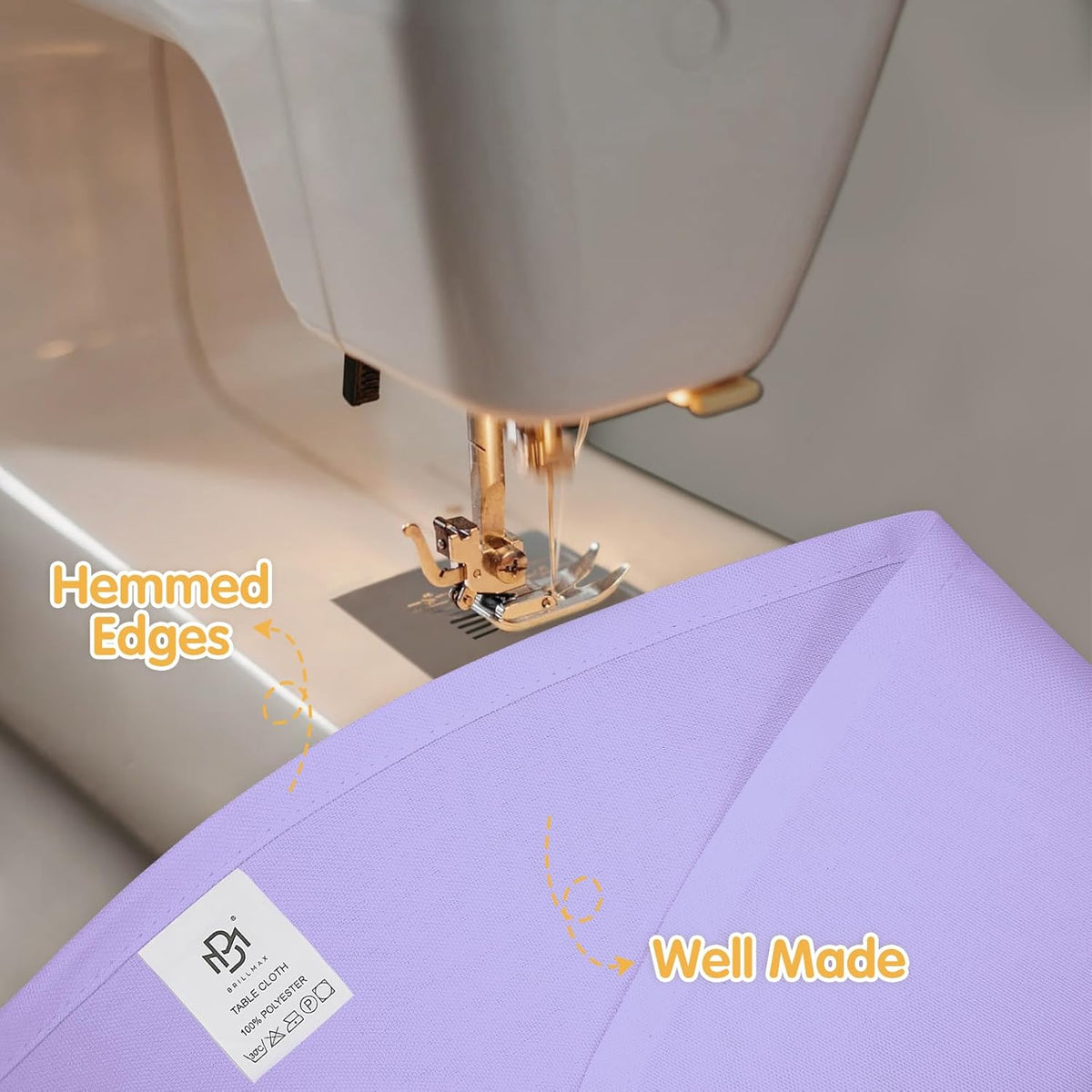 BRILLMAX 6 Pack Lavender 70 Inch Round Tablecloths Fit 30" to 54" Tables (8-20" Drop) - Circle Bulk