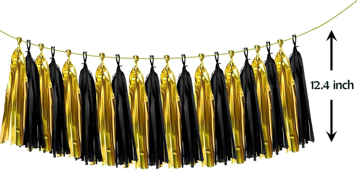 ZOOYOO Shiny Tassel Garland Tissue Paper Tassel Banner Table Decor,DIY Kits for