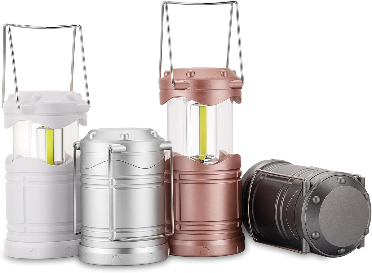 Lichamp LED Camping Lantern, 4 Pack Battery Powered Flashlight for Power Outages, Portable