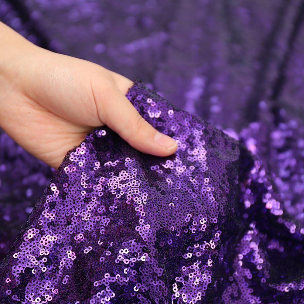 Poise3EHome Purple Sequin Backdrop, 10Ft x 10Ft Glitter Photography Background Curtains for