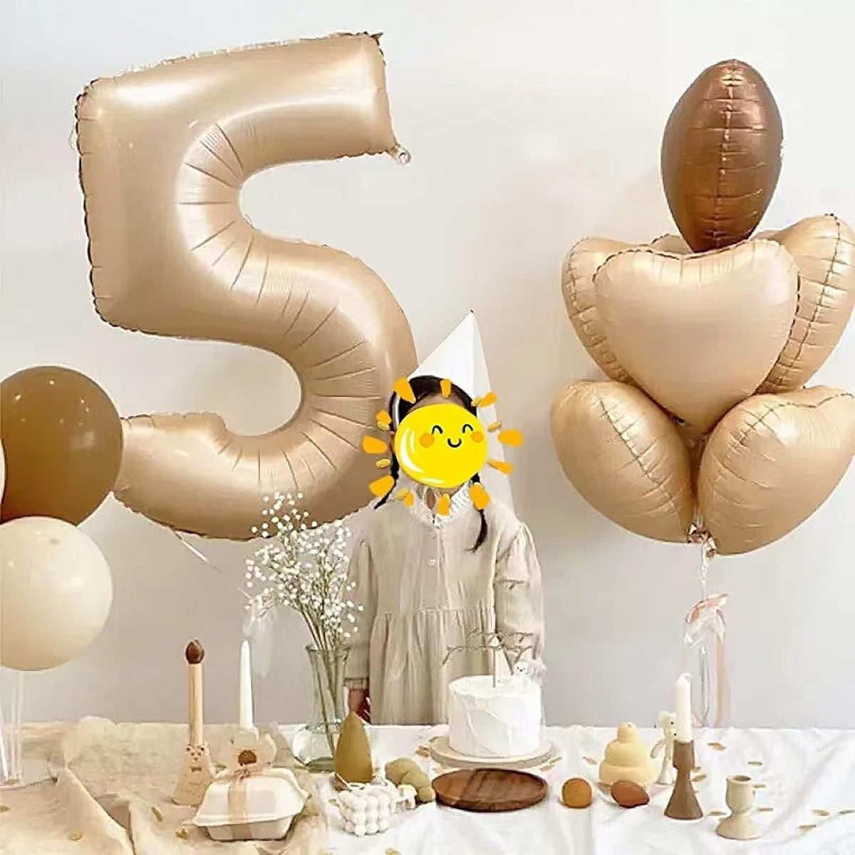 10Pcs Coffee Foil Heart Shaped Balloons 18 Inch Brown for Baby Shower, Wedding, Valentine