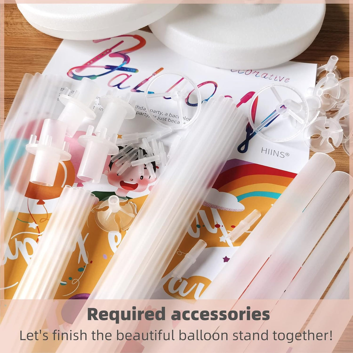 Balloon Column Kit Set of 2 With Balloons Assorted Color - Balloon Stand with Base&Pole,Balloon