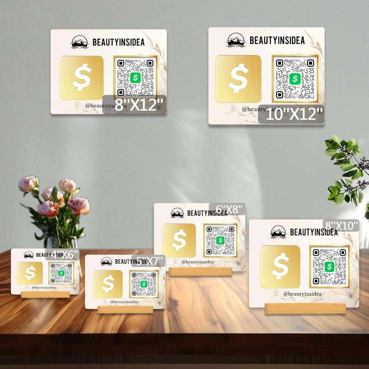 Personalized Custom Metal QR Code Sign Venmo Cashapp Scan to Pay with Stand Instagram Facebook