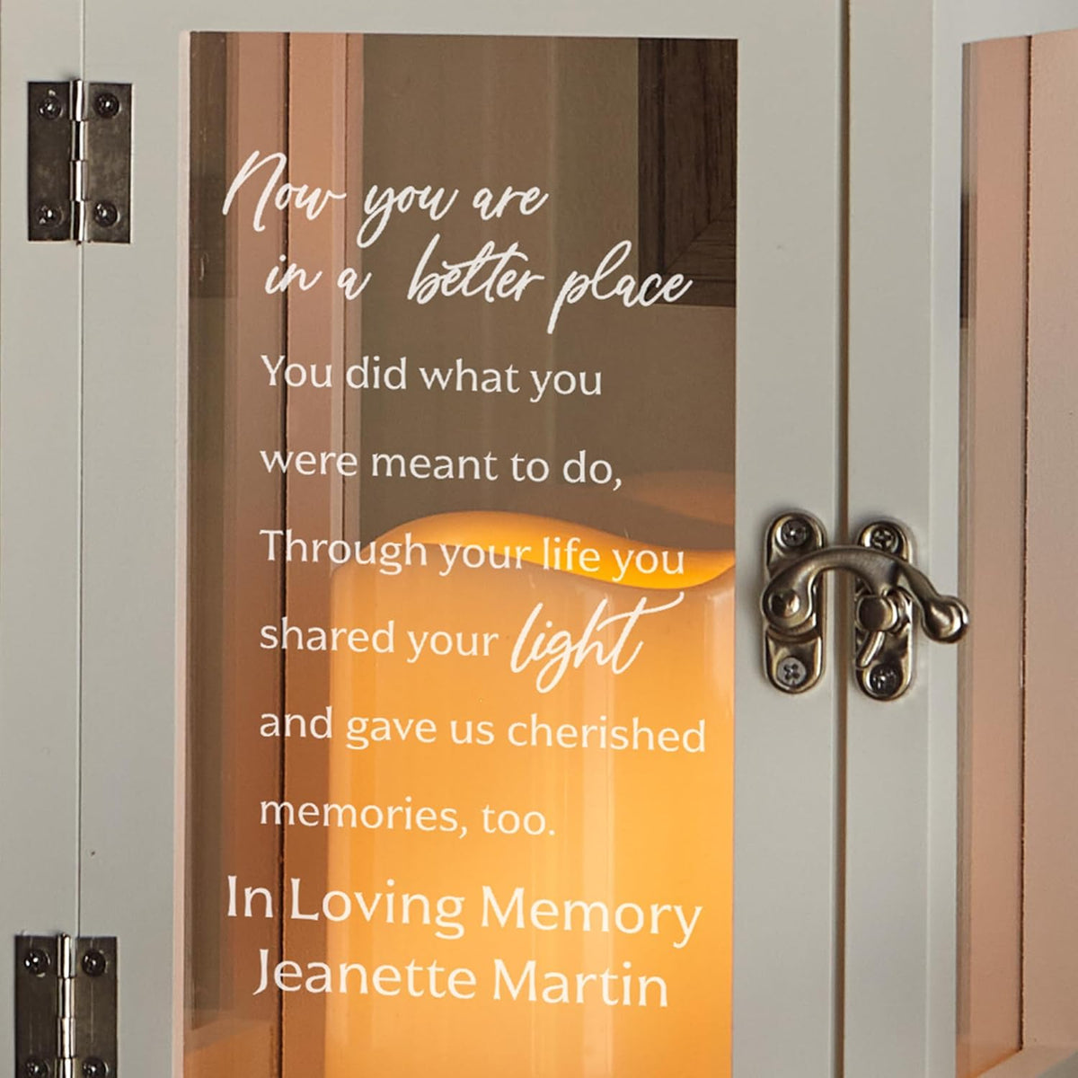 Let's Make Memories Personalized Memorial Lantern - Sympathy - Condolences - LED Candle - Automatic