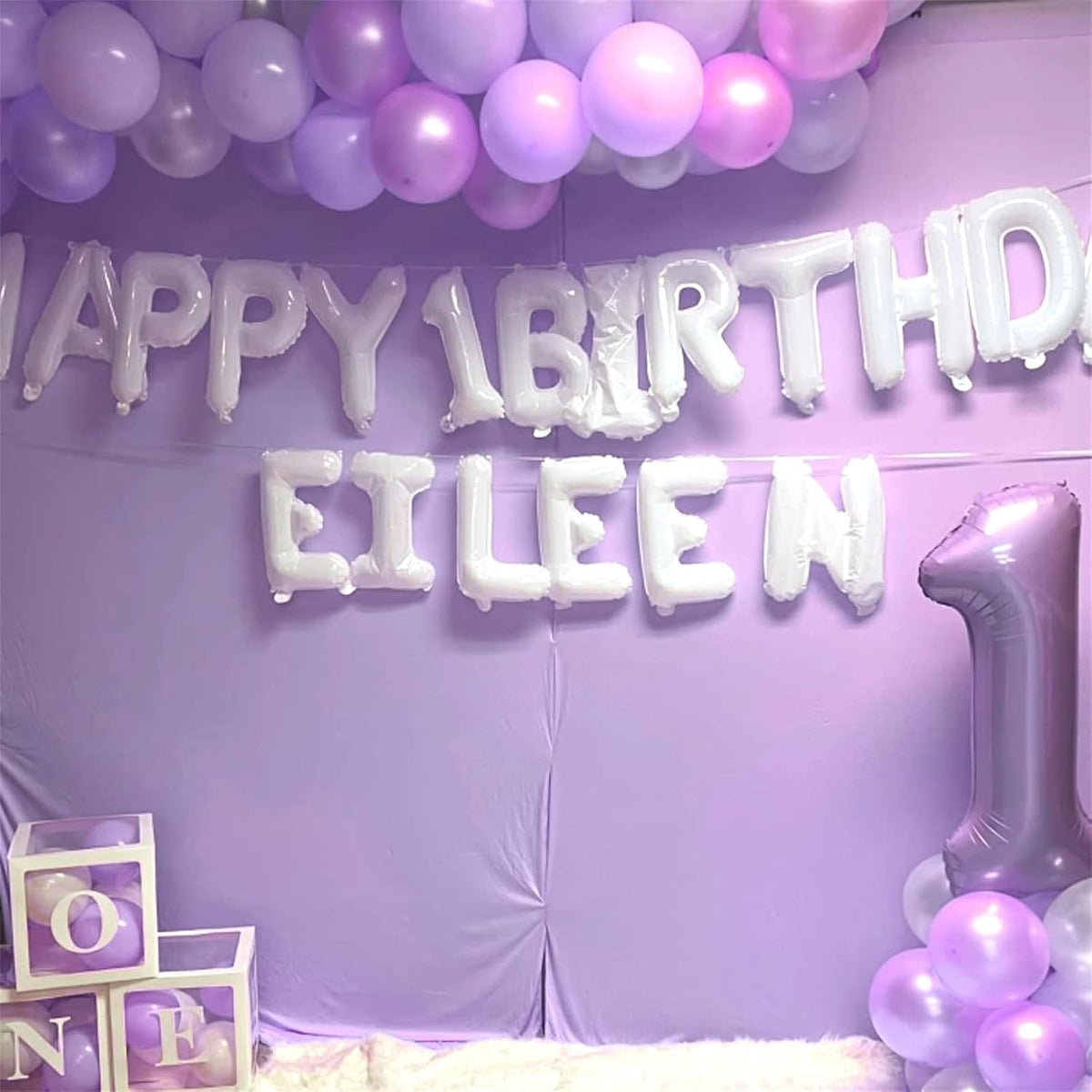 40 Inch Light Purple Number 1 Balloon for 1st Birthday Decoration, Large Pastel Purple Mylar Foil