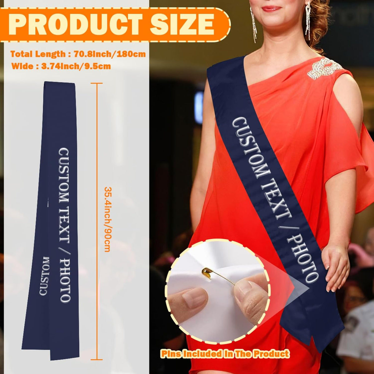 Custom Sash,Personalized Birthday Sash with Text Photo,Customized Bachelorette Sash Quote Sash