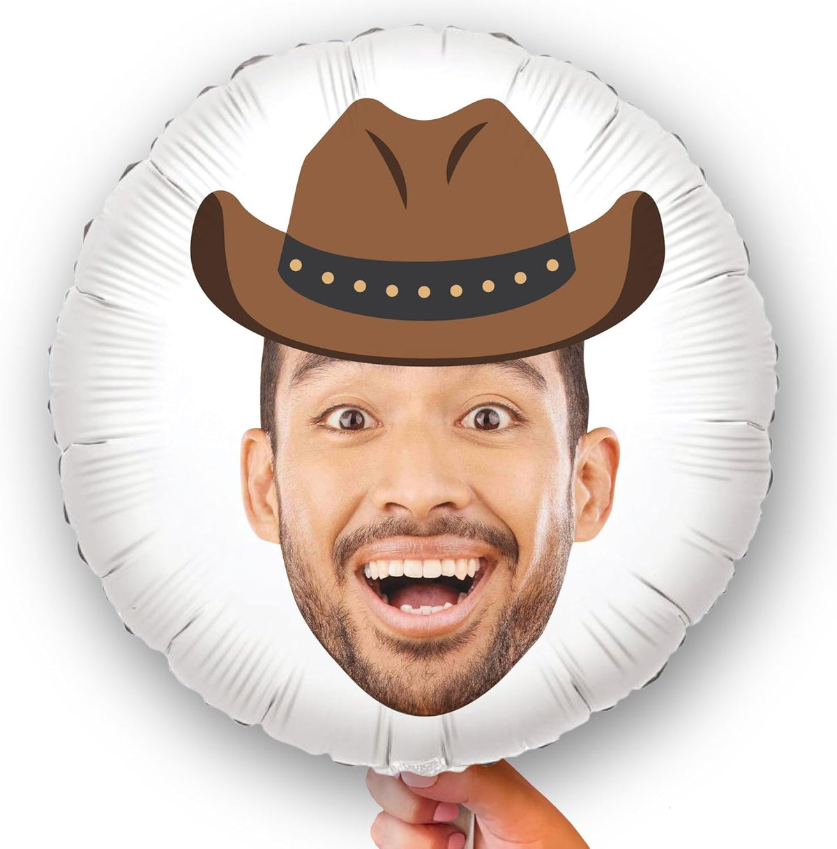 Big Dot of Happiness Personalized Western Hoedown Fun Face Photo Balloon, Wild West Little Cowboy