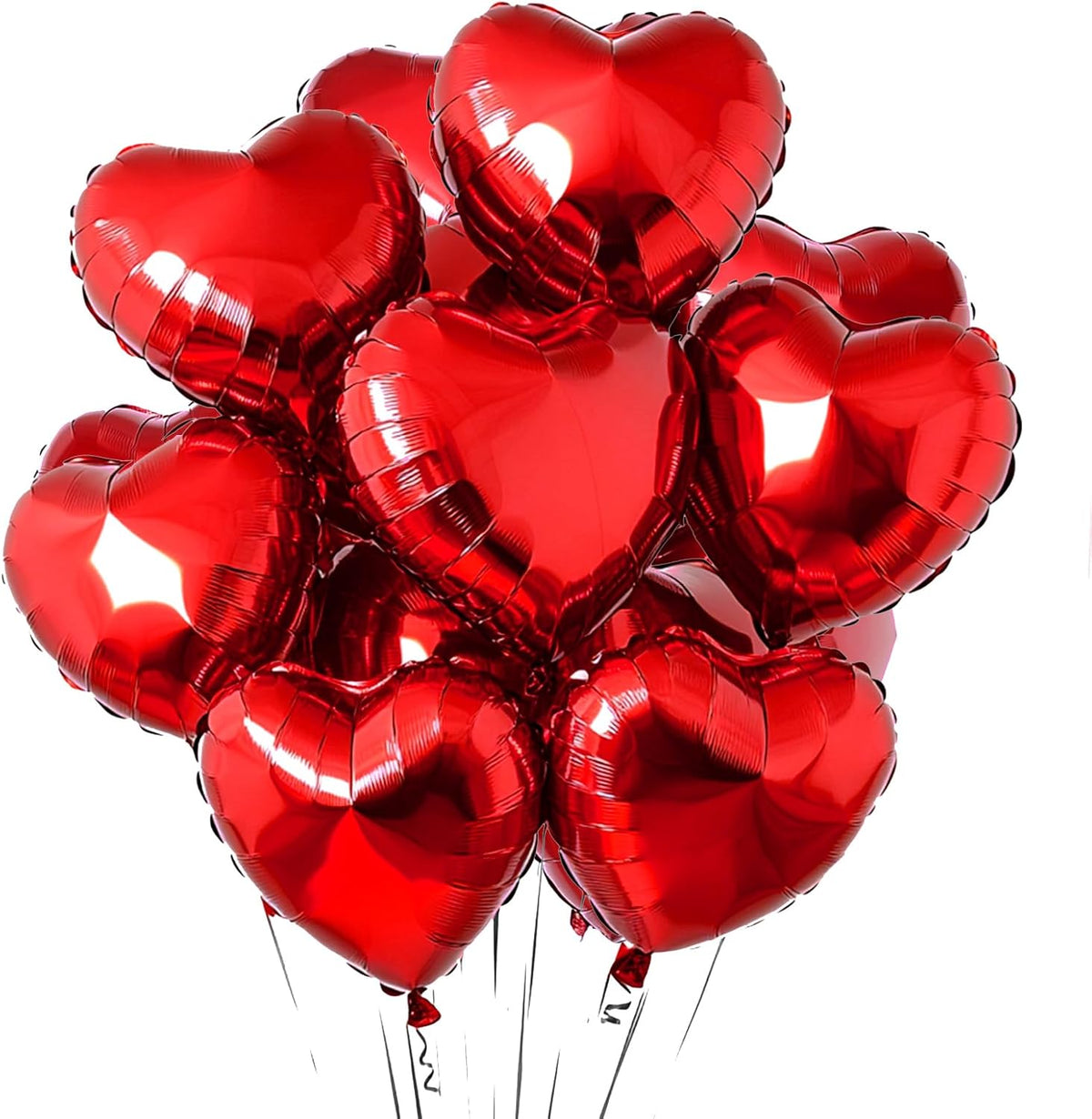 15Pcs Red Heart Balloons Helium 18 Inch Heart Shaped Foil Balloons for Valentines Day Mother's Day