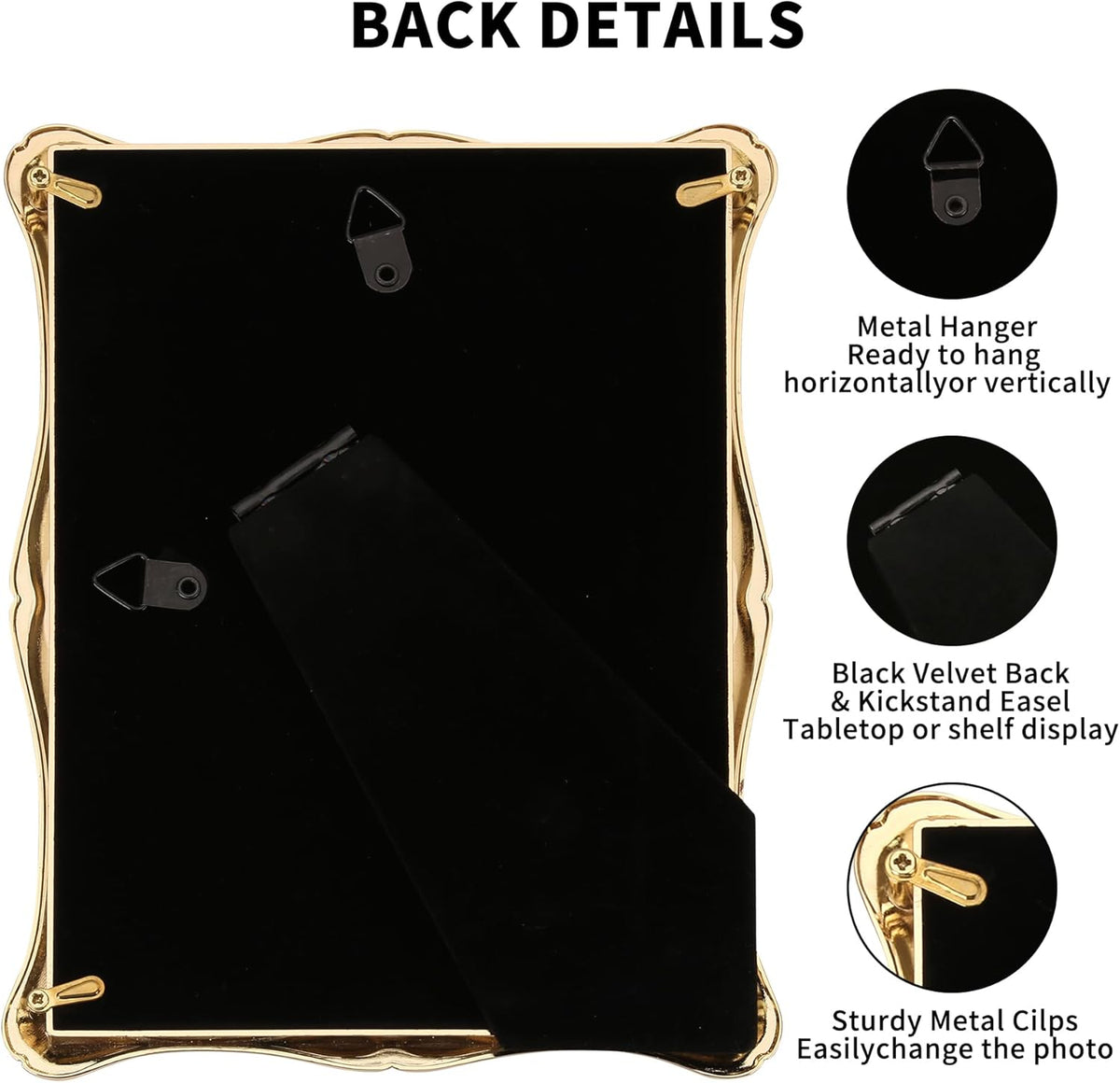 5 x 7'' Premium Alloy Gold Photo Frame - Luxury Display Hi End Décor Picture Frames 7 x 5'' with