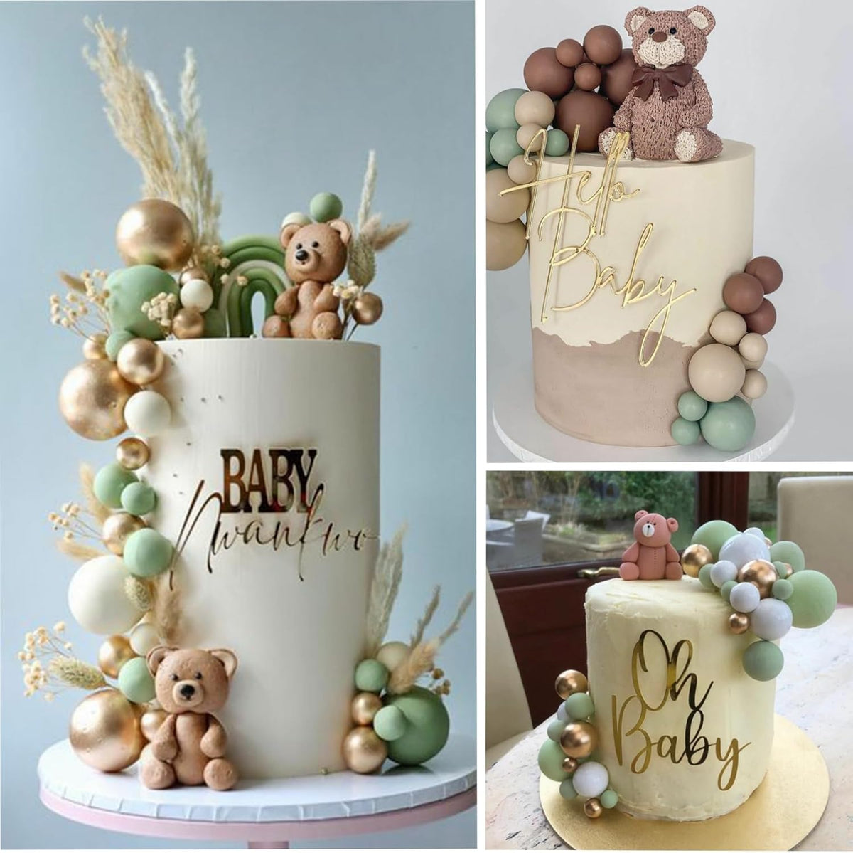 ASTARON 32 Pcs Ball Cake Topper Decorations Mini Balloons Cake Topper Sticks Foam Balls Cake Picks