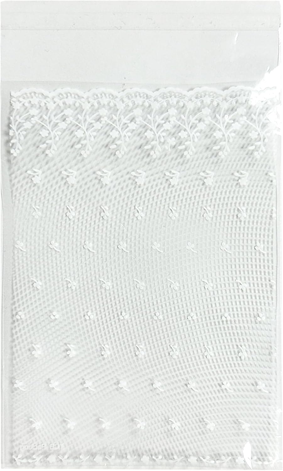 100 Pcs Lace Cellophane Bags, 5.9x3.9in White Self Sealing Cello Bag Clear Cookie Resealable