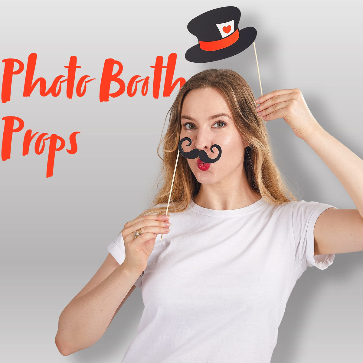 Joyin Toy Photo Booth Props 66 Pieces，Multicolor Kit for Graduation Wedding Party Supplies