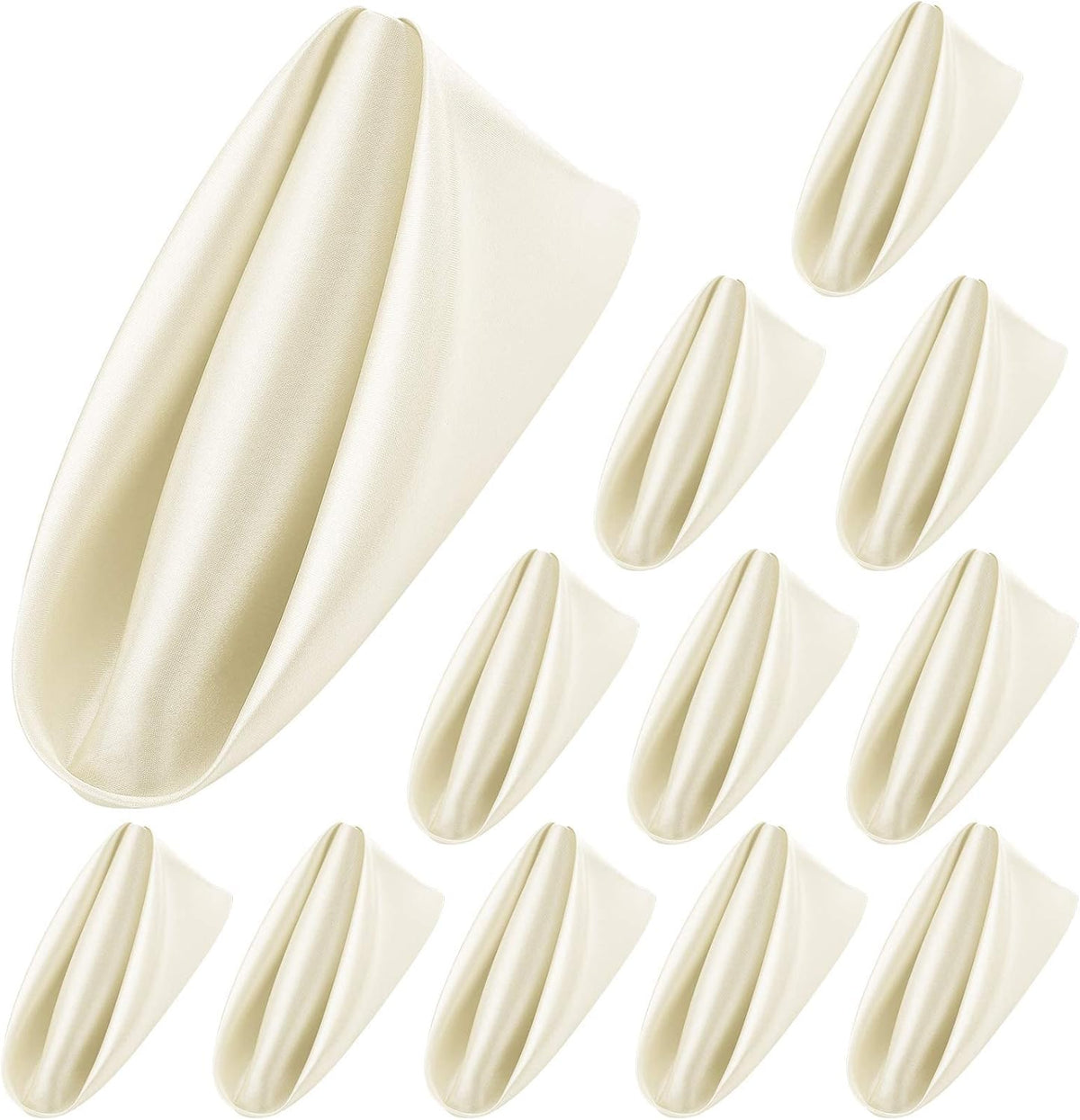ANECO 12 Pieces Satin Napkins Soft Dinner Napkins Square Table Napkins 17 x 17 Inches for