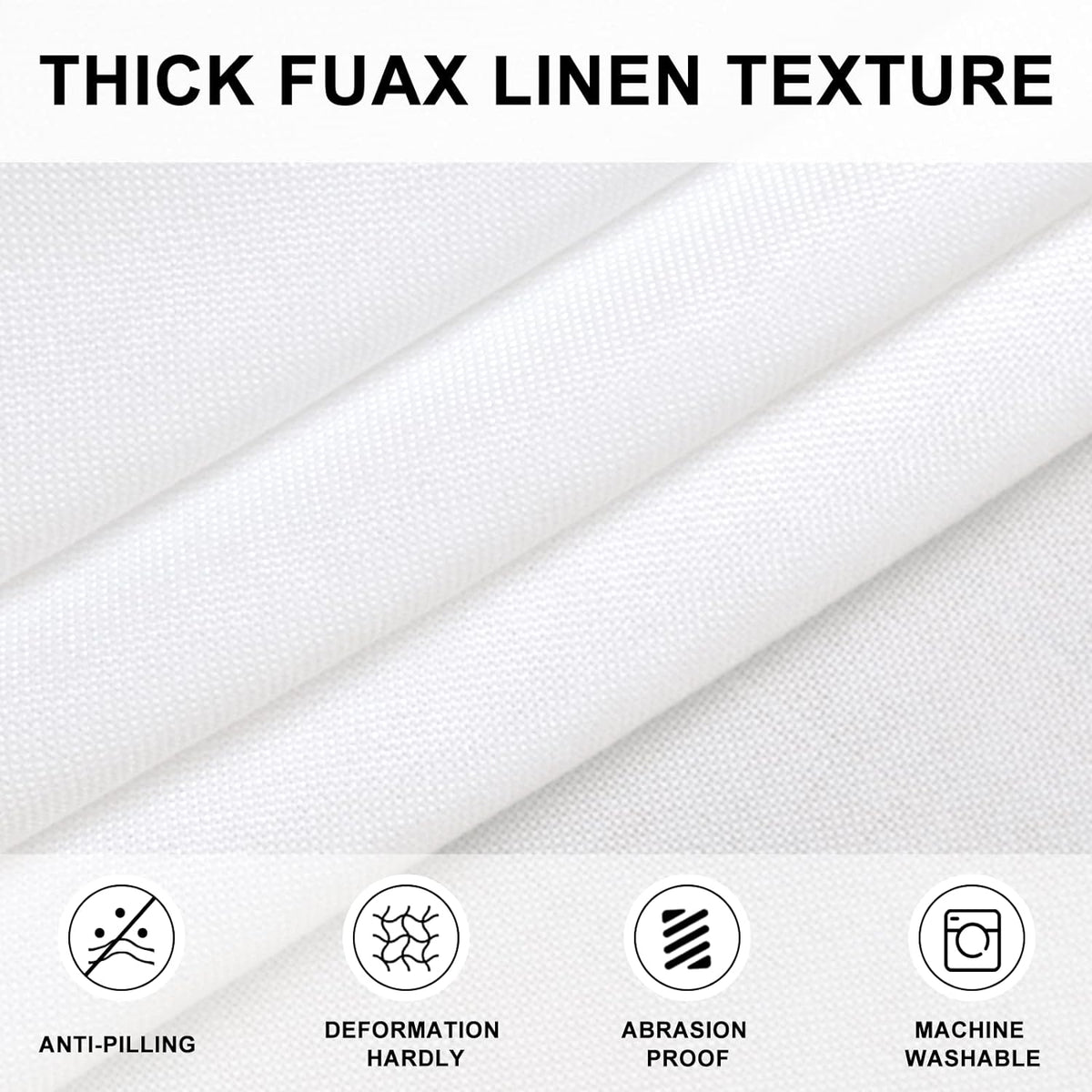 Hiasan Round Linen Tablecloth 70 Inch - Wrinkle and Stain Resistant Washable Polyester Fabric Table