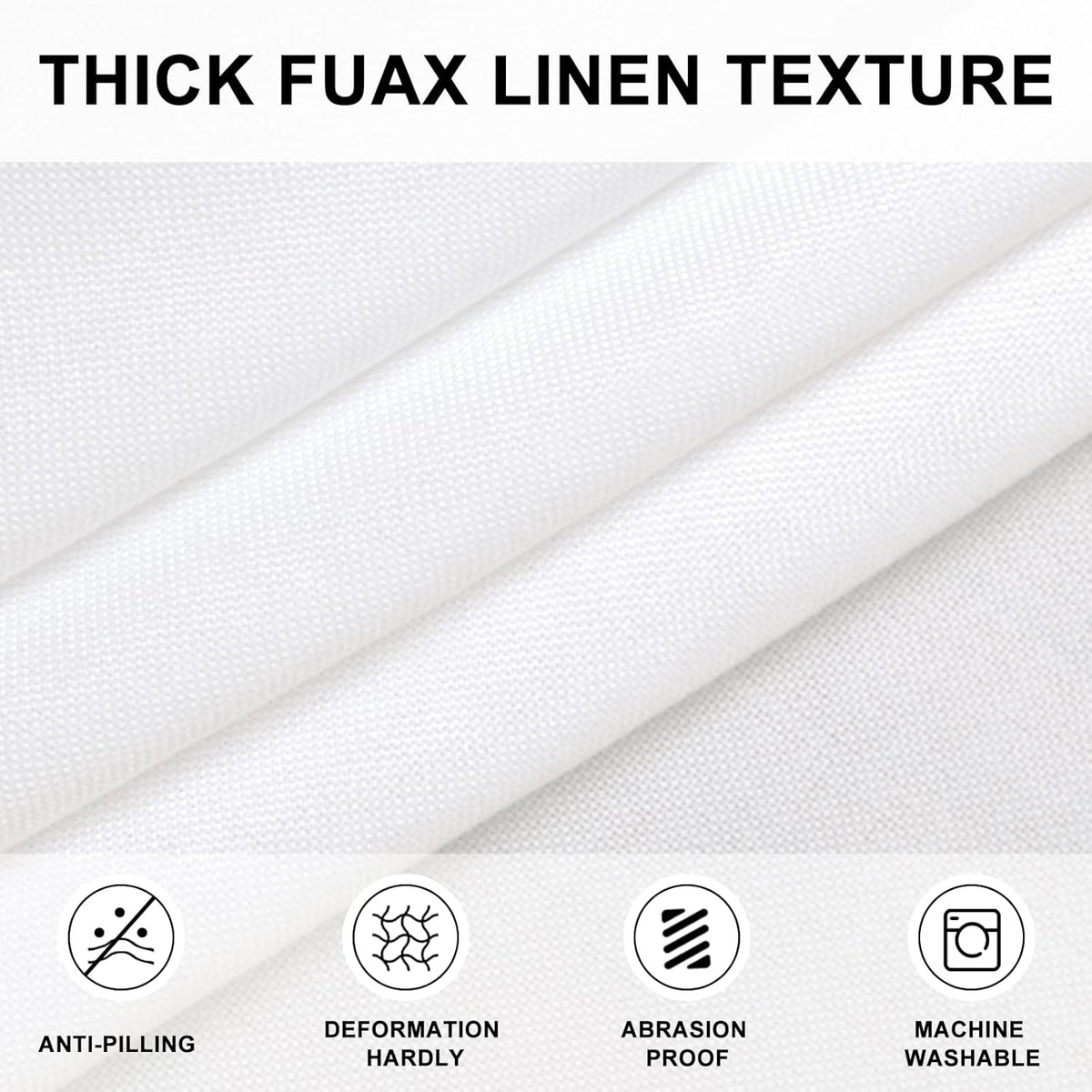 Hiasan Round Linen Table Cover 40 Inch - Wrinkle and Stain Resistant Washable Polyester Fabric