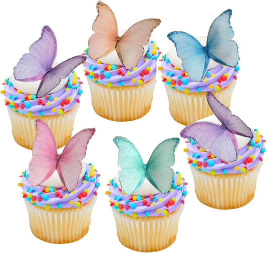48Pcs Edible Butterflies for Cake Decorating Wafer Paper Butterfly Cupcake Toppers Edible Cake