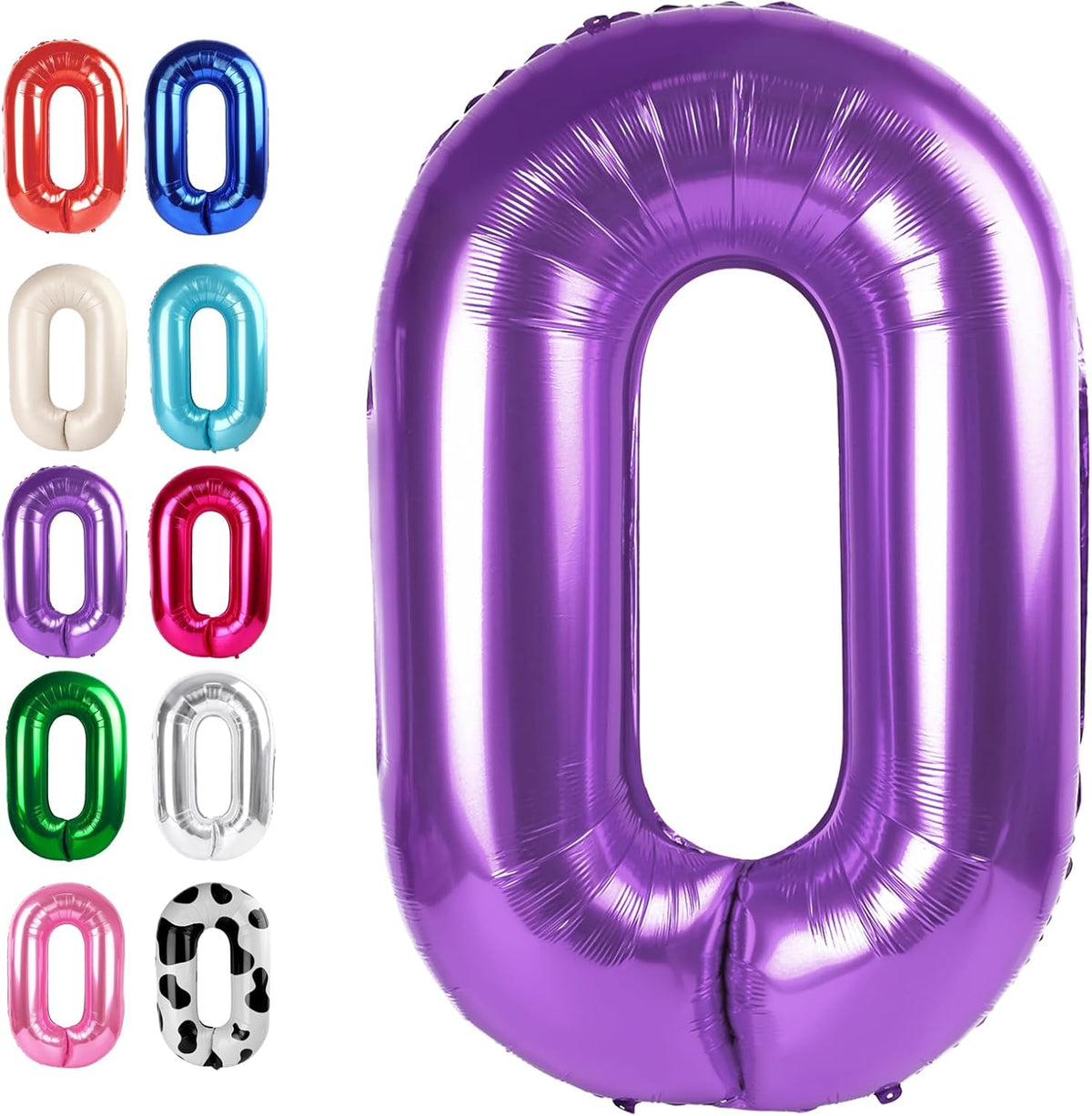 Purple 40 Inch 0 Number Balloons, 0 Decorations for 10 20 30 40 50 60 70 80 90 100Birthday, Foil