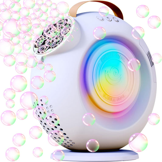 Bubble Machine, Automatic Bubble Maker Rechargeable, 15000+ Big Bubbles per Min, Colorful LED