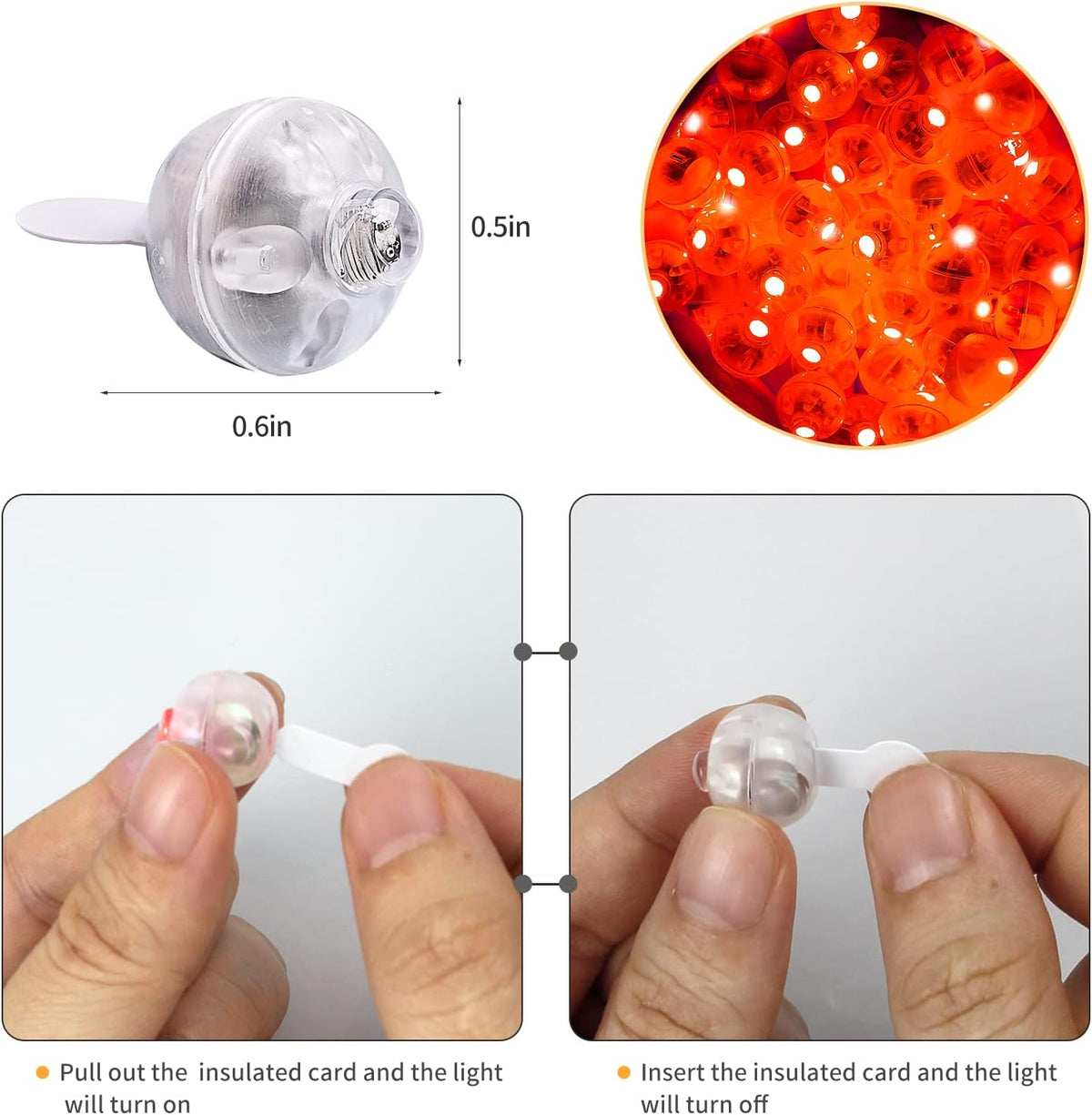 100pcs Red LED Balloon Light, Mini Led Lights Small Round Led Ball Lamp for Paper Lantern Balloon