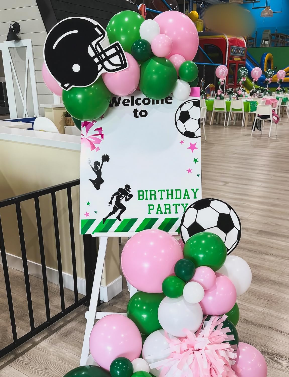 Pink and Green Balloons - Latex Balloons 12 Inch Dark Pink Balloon Green Party Balloon for Girl