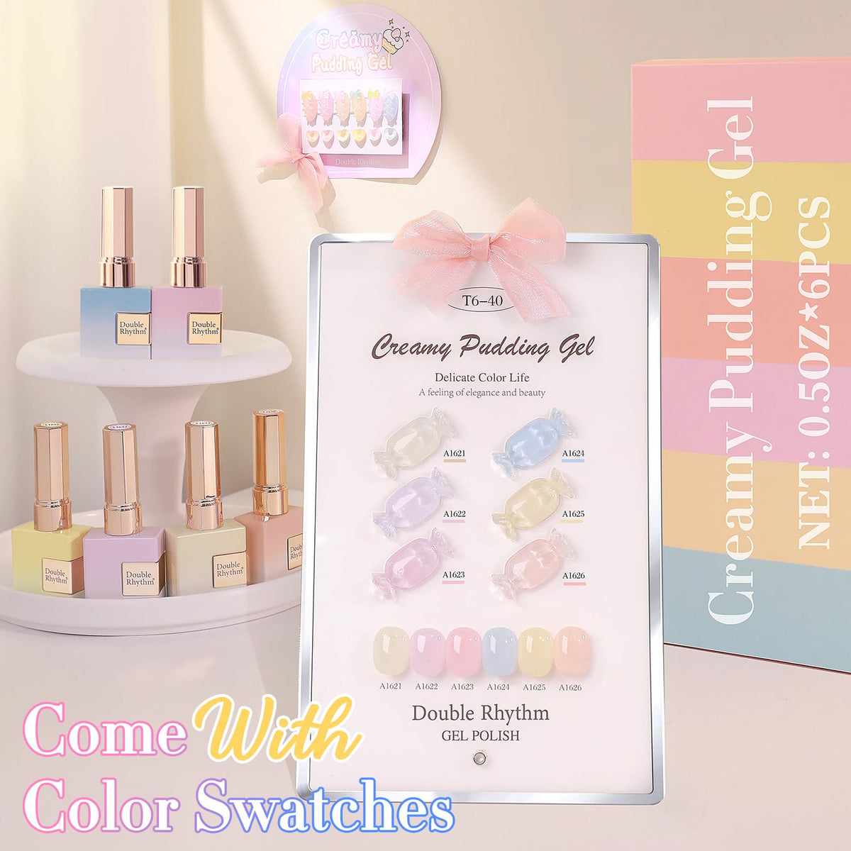 Double Rhythm 6 Pcs 15 ML Gel Polish Set Same Color Same Bottle Soak Off Gel Polish Kit Nail Art