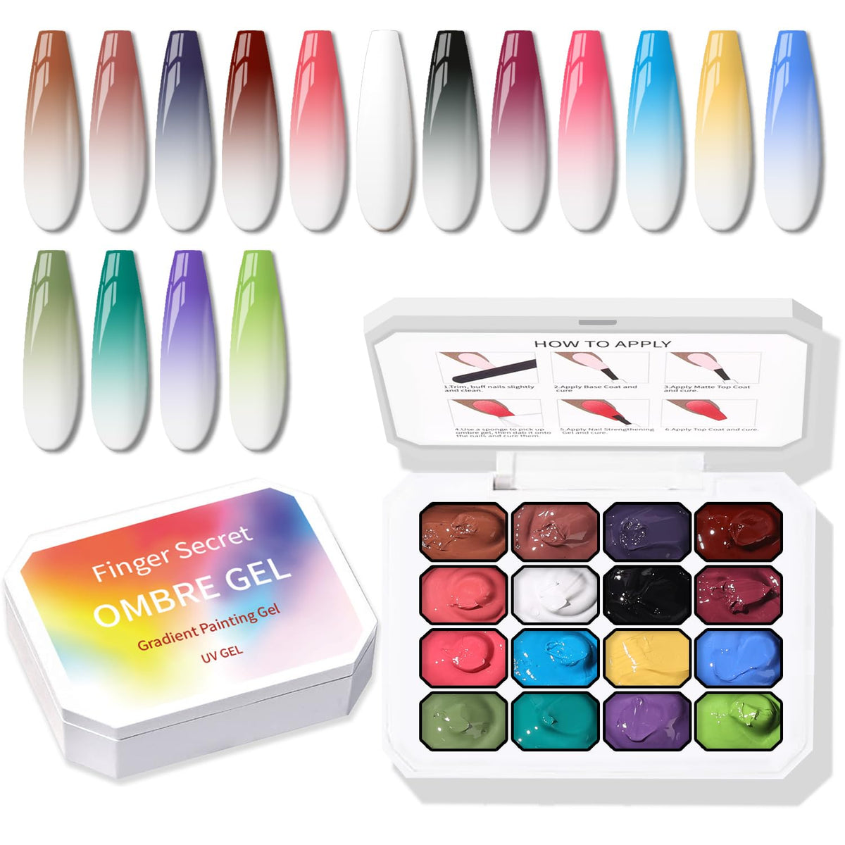 Sponge Pat Paint Nail Gel, Ombre Nails Gradient Gel Nail Blush Blooming Aura Nails Drawing Stripper