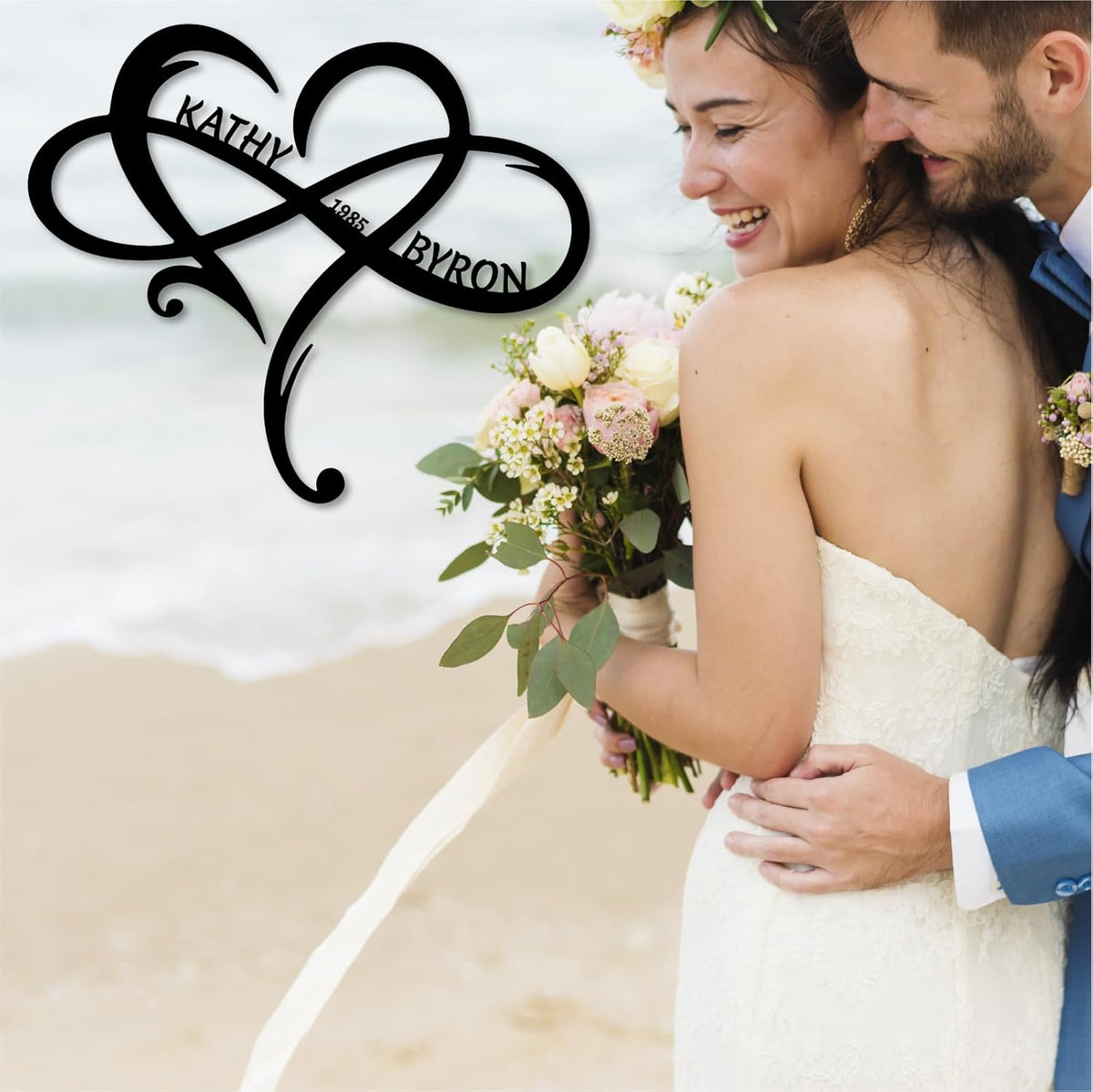 Custom Infinity Metal Sign, Personalized Metal Name Sign Engagement Wedding Gifts, Custom Name