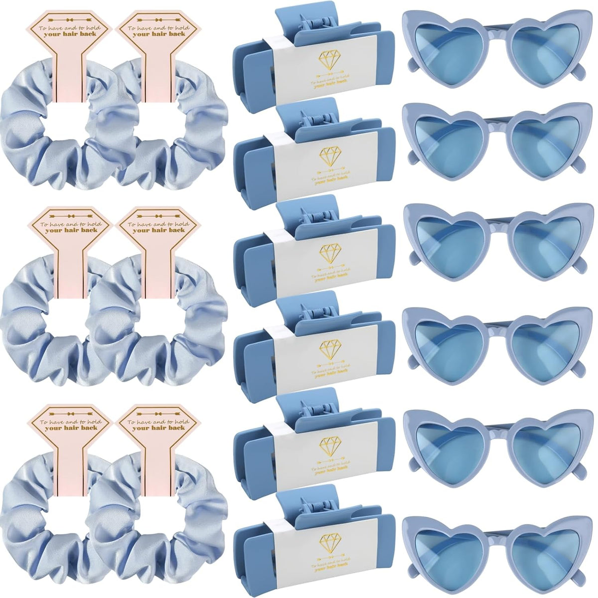 Bridesmaid Scrunchies Proposal Gifts 4.1inch square Hair Claws Bachelorette Hair Clip heart