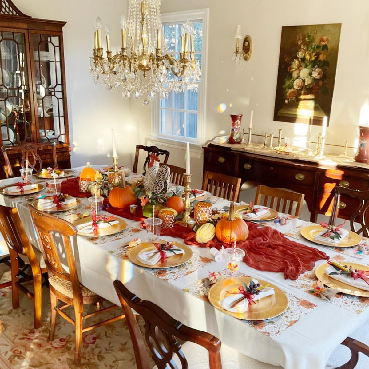 6 Pack Fall Table Runner Terracotta Cheesecloth Table Runner 10ft, Rustic Sheer Burnt Orange Gauze