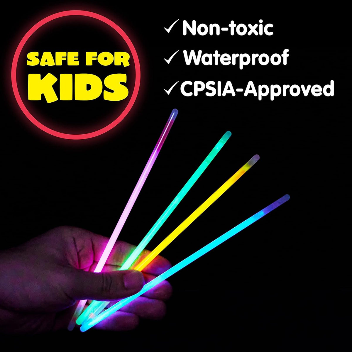 JOYIN 100 Pcs 8" Glowsticks, Halloween Supplies Pack, Bracelets Necklaces, Glow in the Dark Party