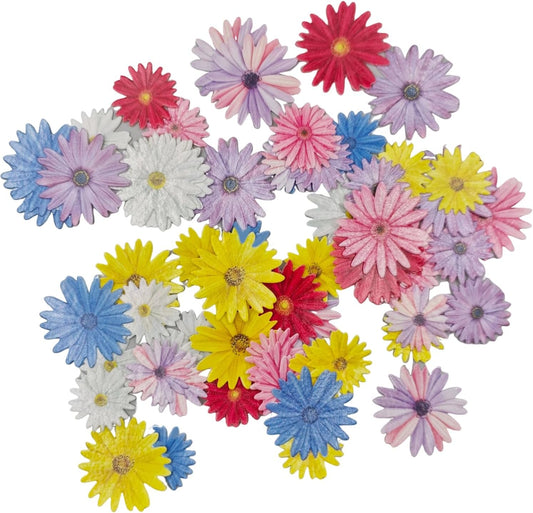 65pcs Edible Mixed Daisy for Cake Decorating Daisies Cupcake Toppers Wedding Themed Party Birthday