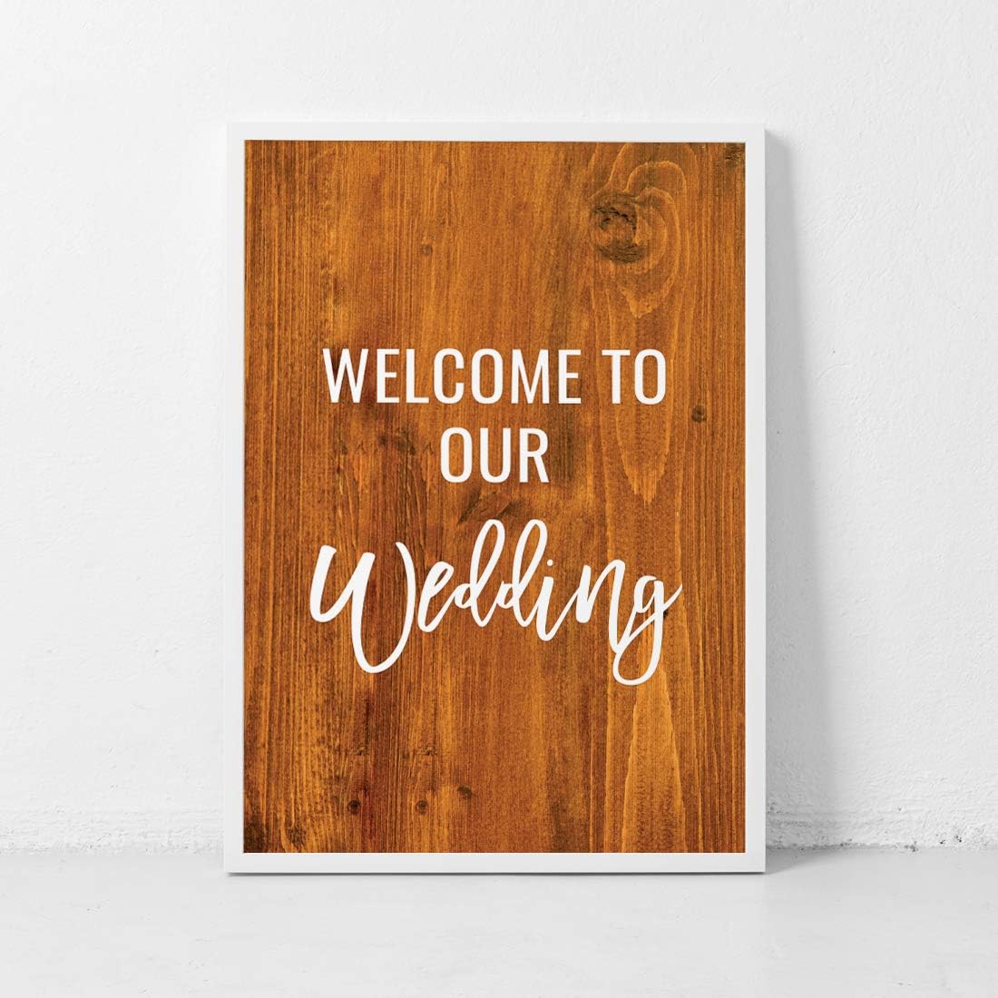 Andaz Press Extra Large Wedding Easel Board Party Sign, 12x18-inch, Rustic Barn Wood, Welcome to
