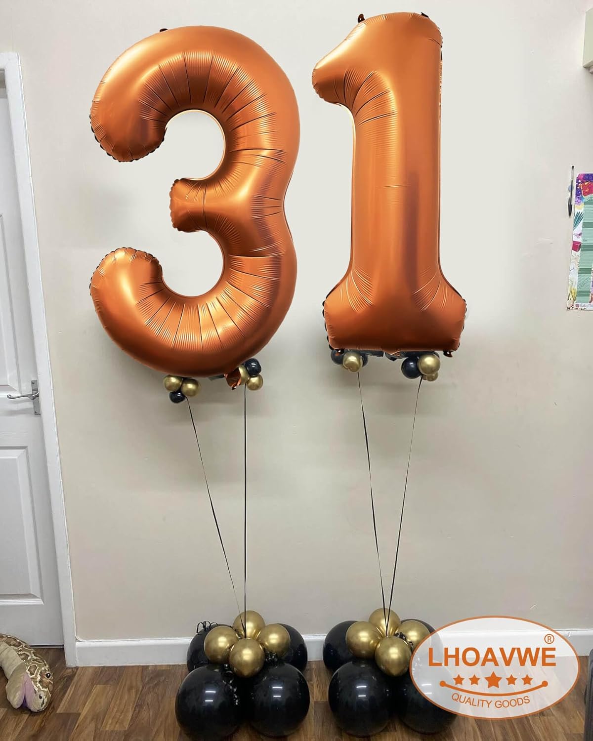 Number 13 Orange Balloons 40 Inch Giant Foil Helium for 13th Birthday Party Supplies 31st