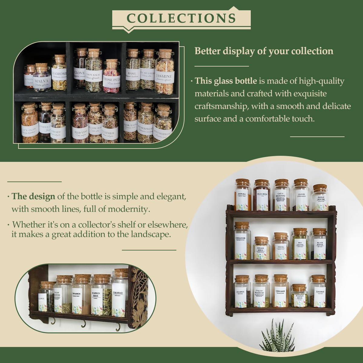 JIUYUE 40 pcs 50 ml Small Glass Cork Bottles,Cork Decoration(1.69 oz-1.45x2.75 inch)