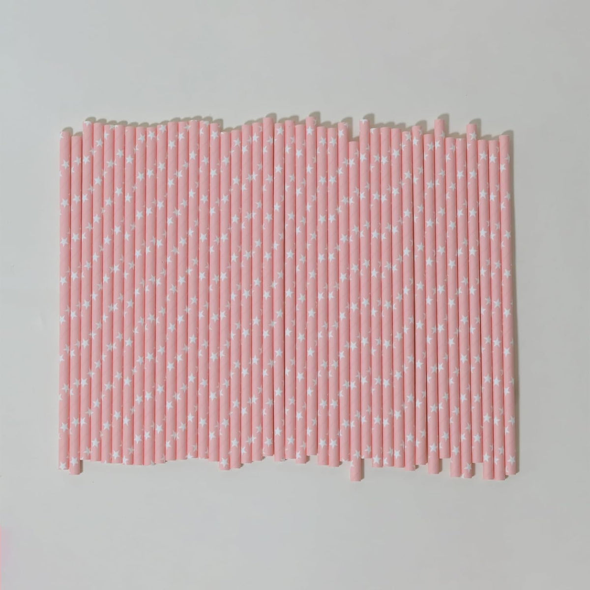 Pink Straws Disposable Biodegradable Star Paper Straws for Cocktail, Coffee, Juice, Lemonade, 100