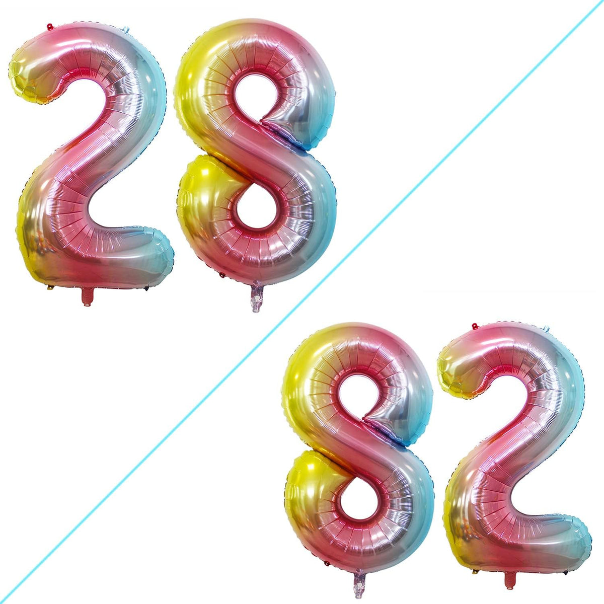 GOER Number 28 Balloons for 28th Birthday Party Decorations,42 Inch Jumbo Foil Helium 82 Balloons