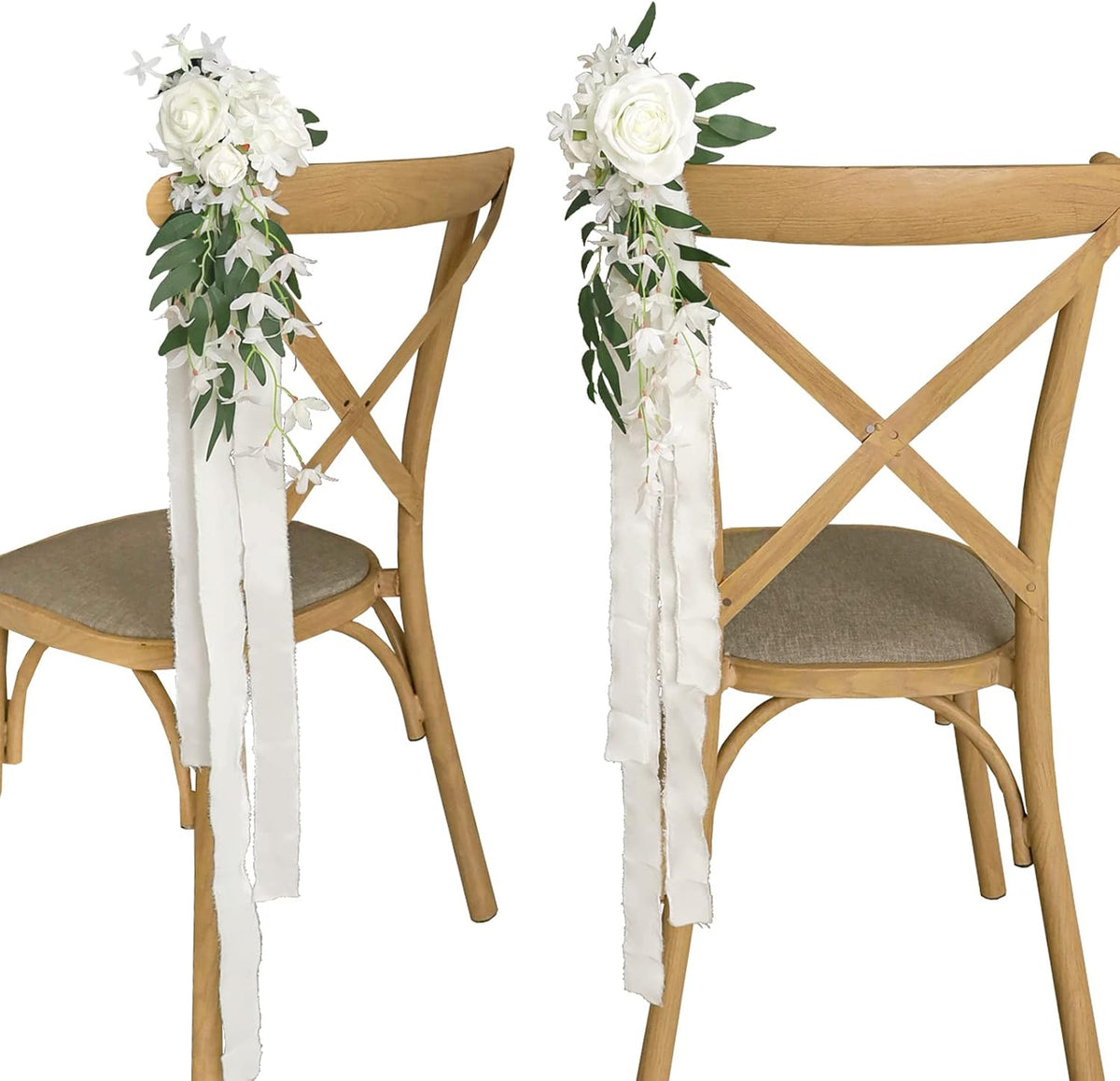Lookein Set of 8 Pew Flowers for Wedding Ceremony Chair Decorations Bench Decoration Wedding Aisle
