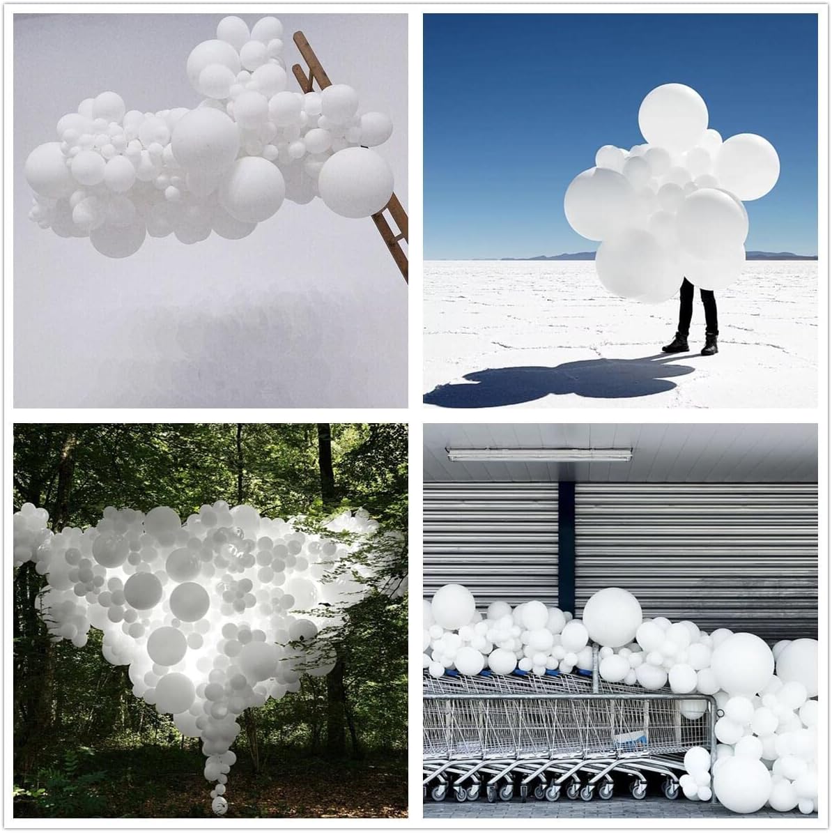 412pcs White Balloons 18 12 10 5 Inch White Balloon Garland Arch Kit Different Sizes Matte Latex