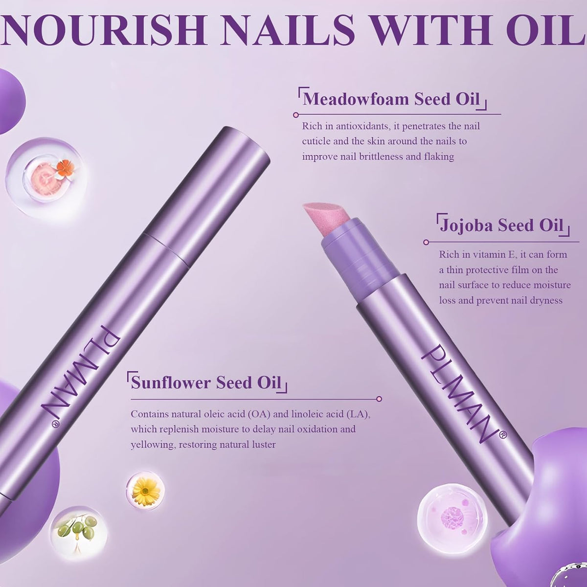 3PCS 3-in-1 Cuticle Oil Pen, Cuticle Pusher Nail Oil Pen with Ceramic Tip, Nail Care Pen, Cuticle