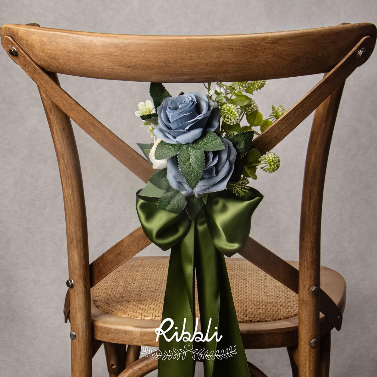 Ribbli Moss Green Satin Ribbon 4 Inch Wide Moss Green Ribbon for Wedding Chair Sash Grand Opening