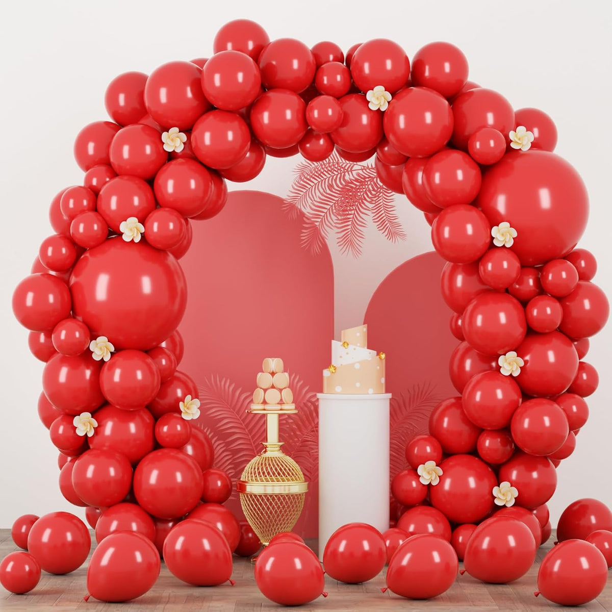 90pack Red Balloons Different Size 18/12/10/5 Inch Red Balloon Garland Arch Kit for Valentine's