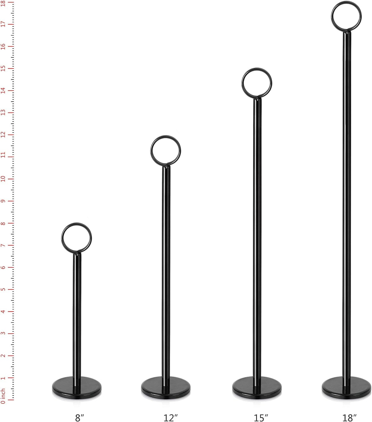 New Star Foodservice 27730 Ring-Clip Table Number Holder/Number Stand/Place Card Holder, 18-Inch