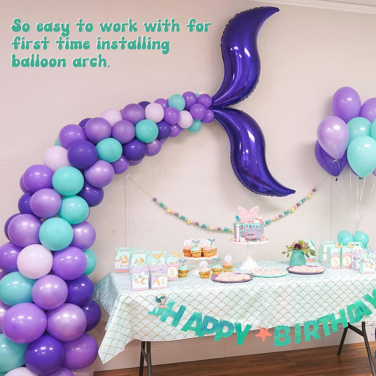 Balloon Arch Kit, 82ft Easy DIY Balloon Decorating Garland Strip and 500Pcs Glue Point Dots Tape