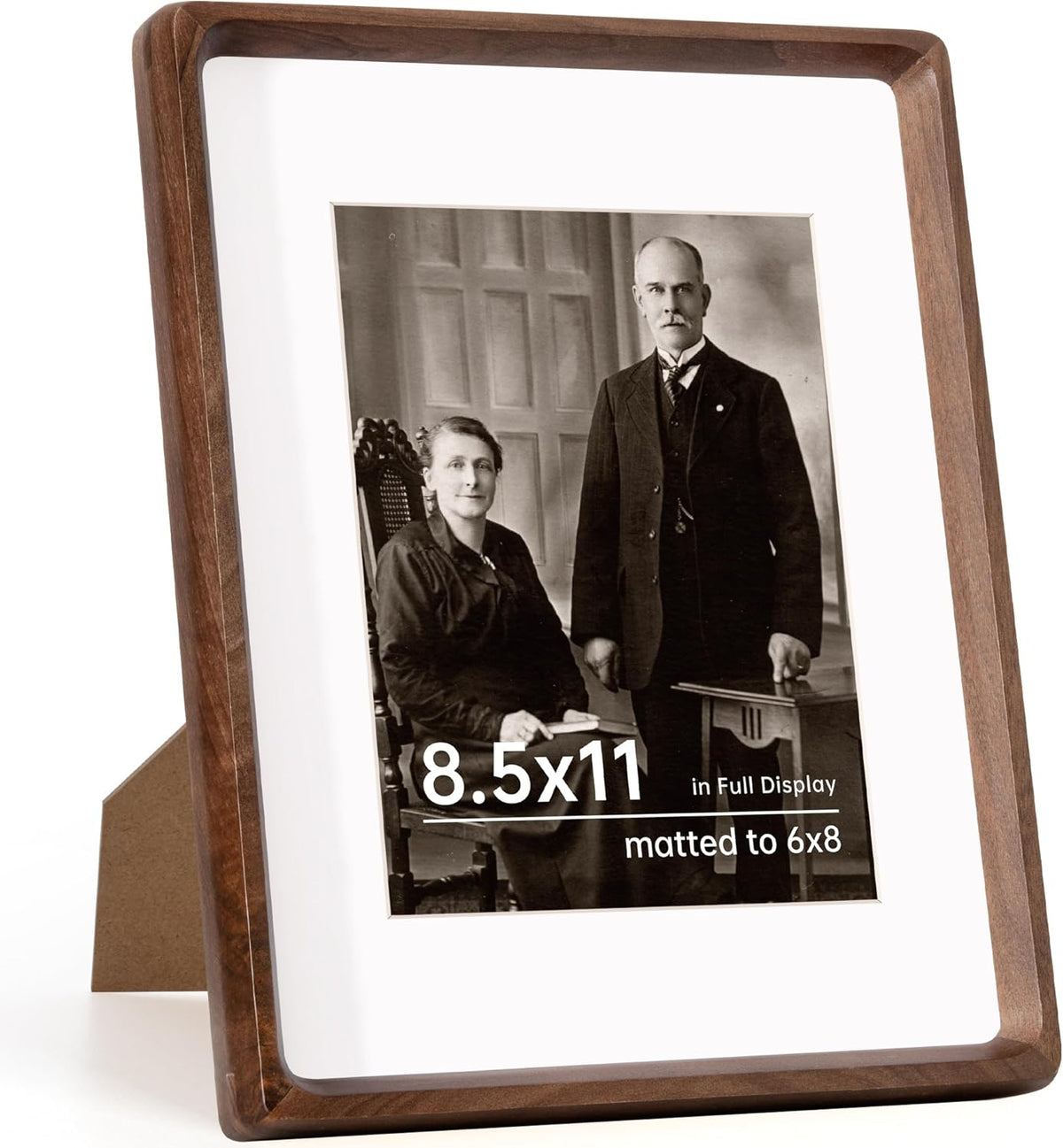 8.5x11 Picture Frame USA-Sourced Natural Walnut Wood Solid Original Wood Photo Frame Handcrafted