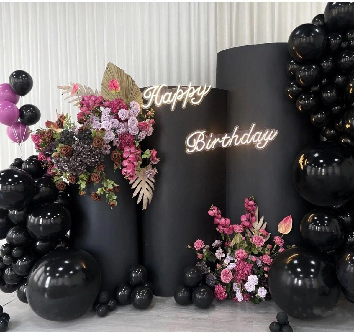 412pcs Black Balloons 18 12 10 5 Inch Black Balloon Garland Arch Kit Different Sizes Matte Latex