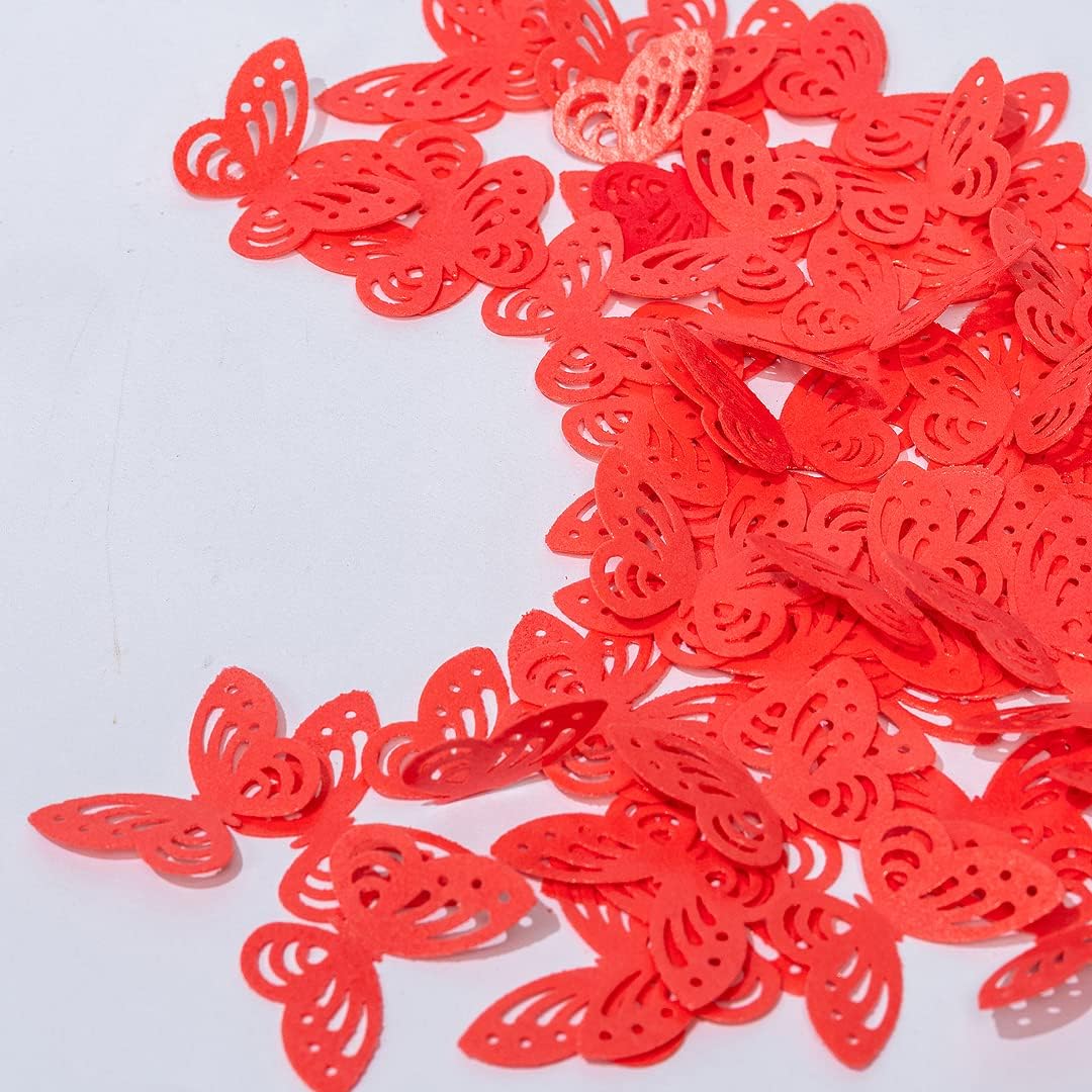 Red Edible butterflies Wafer Paper Cake Cupcake for Decorating Rice Paper Flower Food Decorations