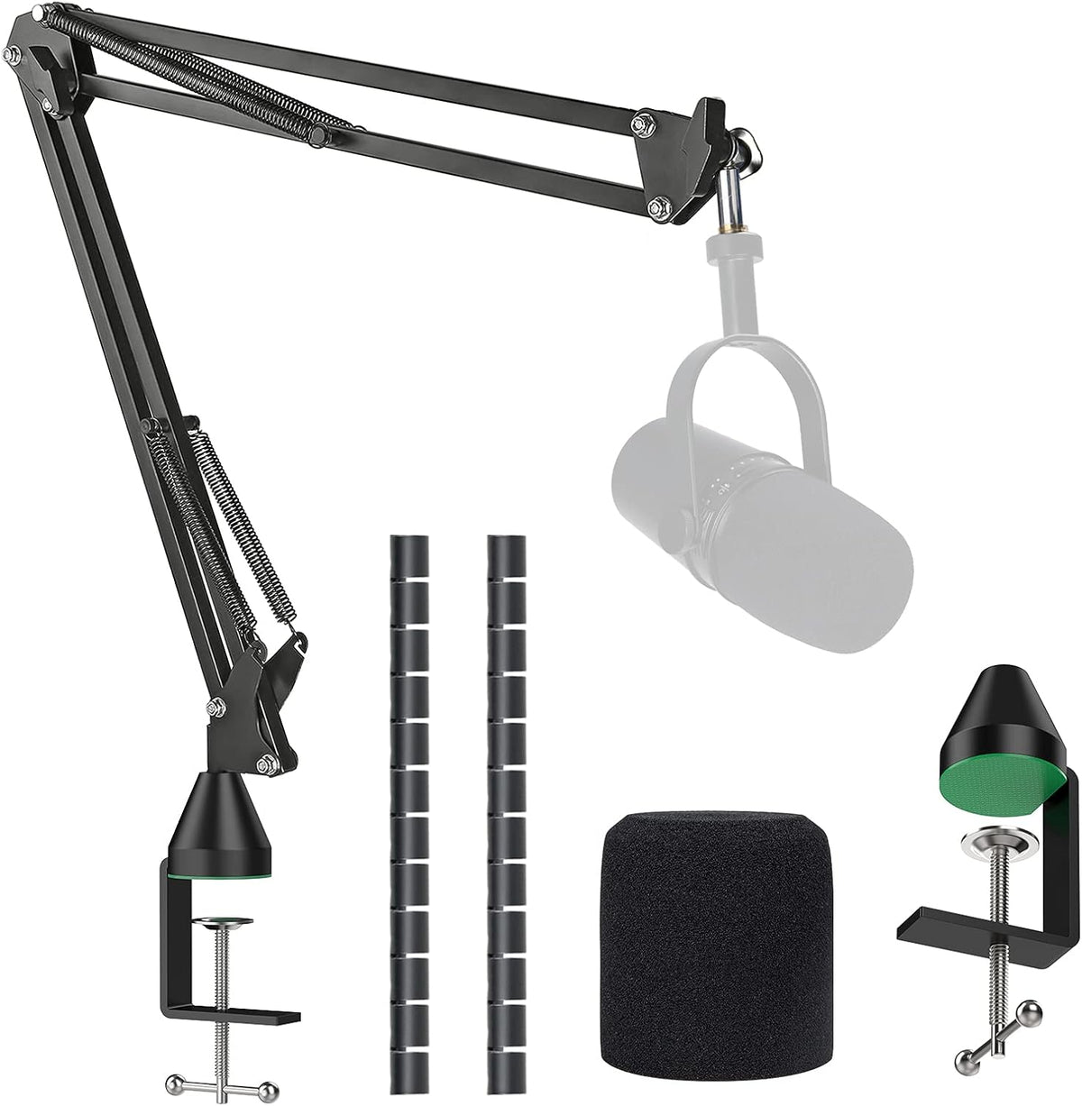 MV7 MV7X MV7+ Boom Arm - Mic Arm with Foam Cover Windscreen Compatible with Shure MV7 and Shure