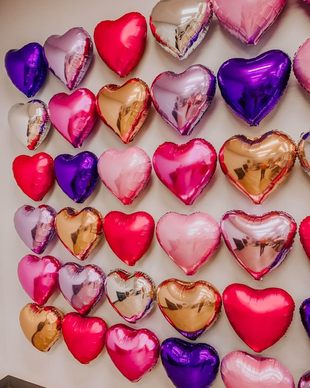 Hot Pink Heart Shaped balloons Pack of 12,18 Inch Silver Love Valentine Balloons Pink Heart
